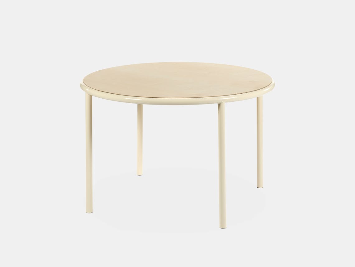 Muller van severen wooden table small round ivory birch