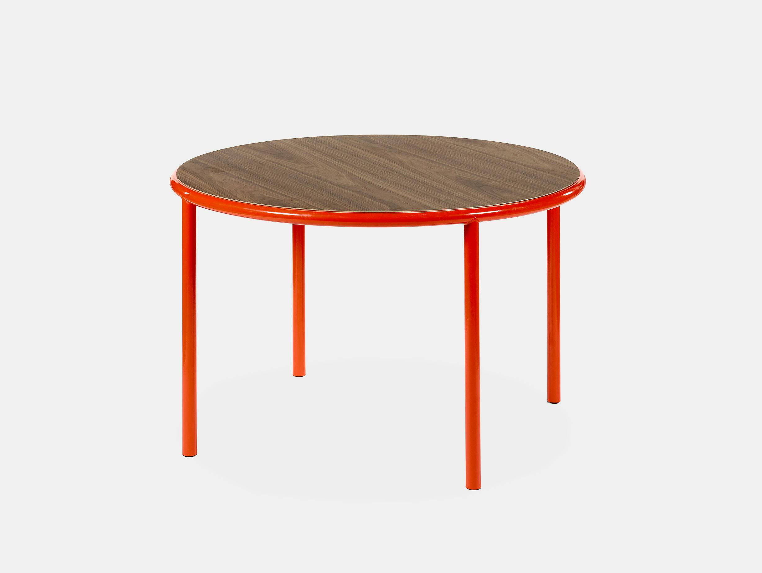 Muller van severen wooden table small round red walnut