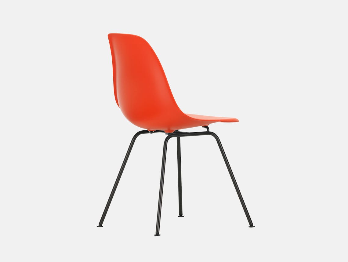 Vitra Eames DSX Plastic Chair Poppy Red Blk