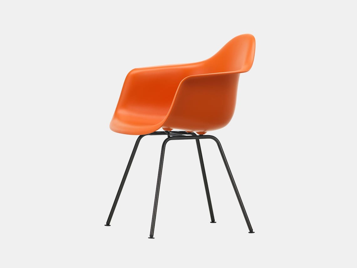 Vitra Eames Plastic Armchair DAX 43 Rusty Orange Blk