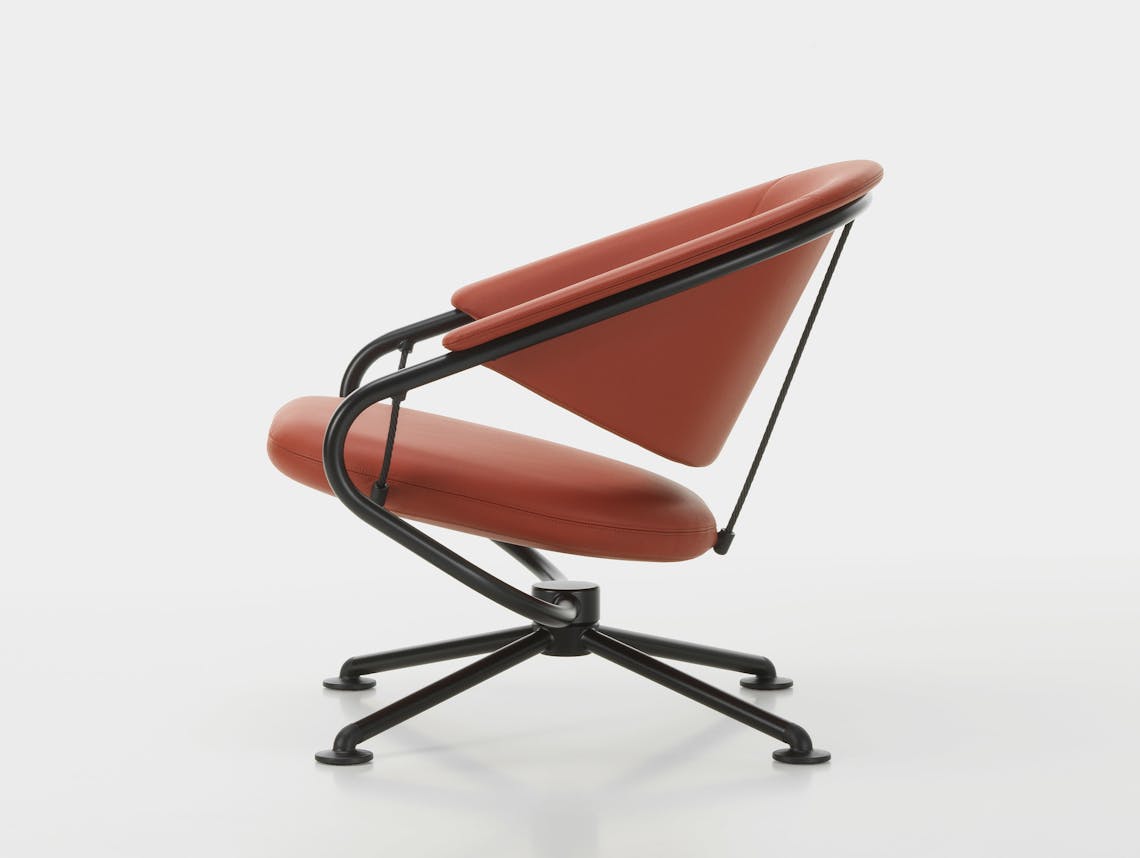 Vitra citizen lowback chair brown leather 3